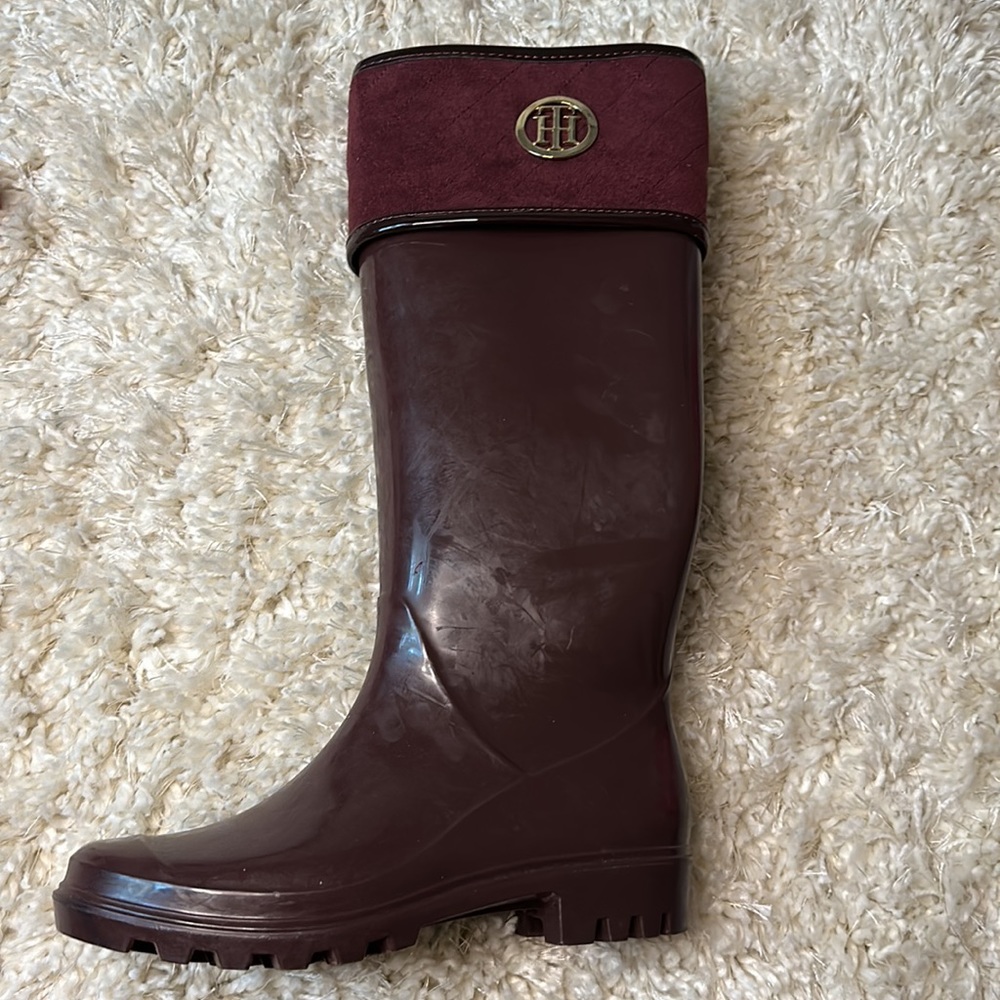 Tommy Hilfiger Burgundy Rain Boots - Picture 3 of 6